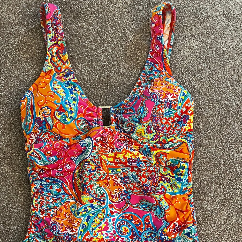 NWOT Ralph Lauren Colorful Printed Tankini Top size 6